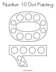 Number 10 Dot Painting Coloring Page