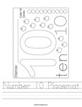 Number 10 Placemat Worksheet