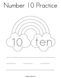 Number 10 Practice Coloring Page