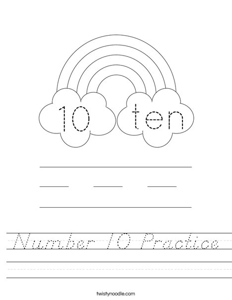 Number 10 Practice Worksheet