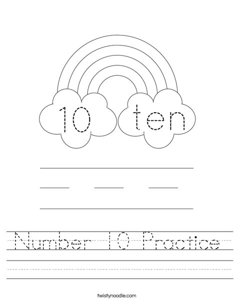 Number 10 Practice Worksheet