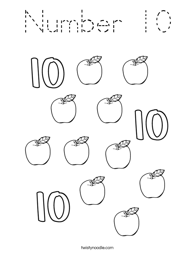 Number 10 Coloring Page