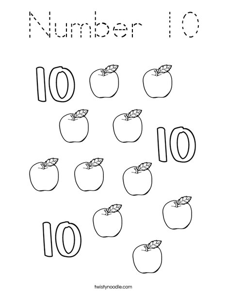 Number 10 Coloring Page