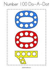 Number 100 Do-A-Dot Coloring Page