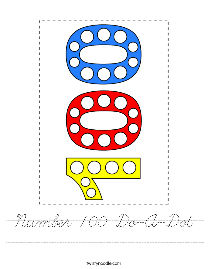 Number 100 Do-A-Dot Worksheet