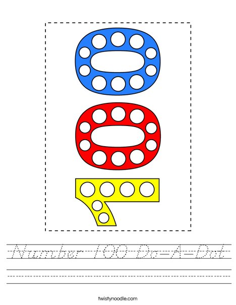 Number 100 Do-A-Dot Worksheet