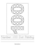 Number 100 Dot Painting Handwriting Sheet