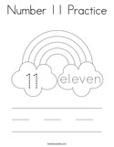 Number 11 Practice Coloring Page