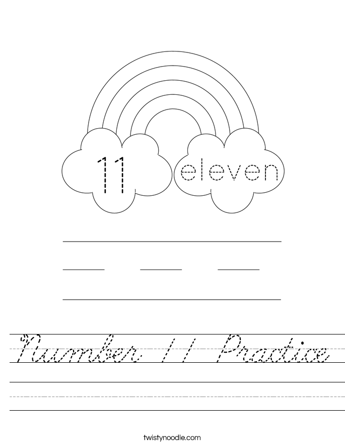 Number 11 Practice Worksheet