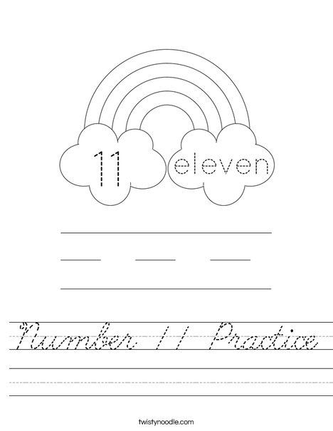 Number 11 Practice Worksheet