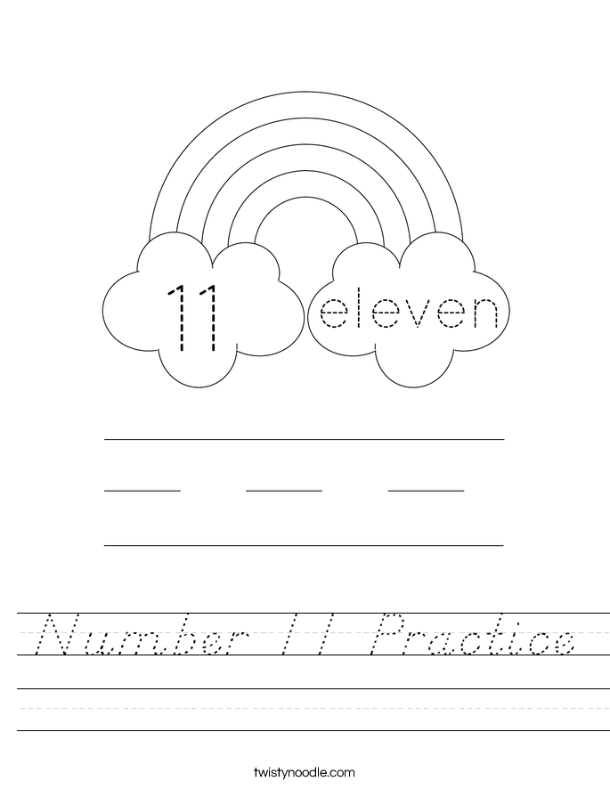 Number 11 Practice Worksheet