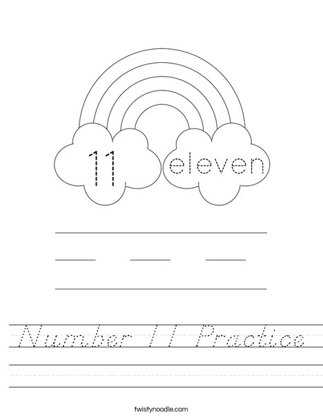 Number 11 Practice Worksheet