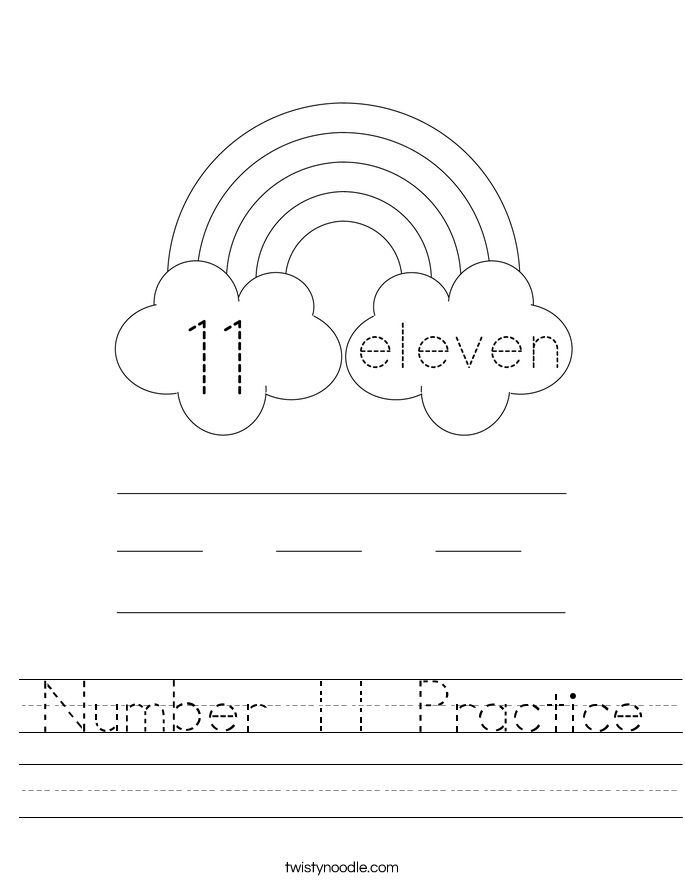 Number 11 Practice Worksheet