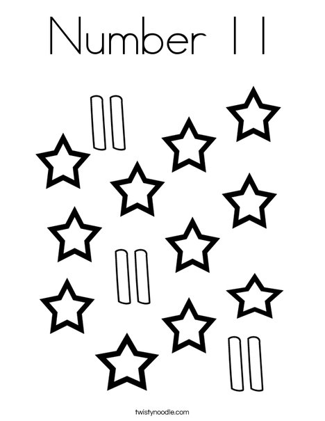 Number 11 Coloring Page