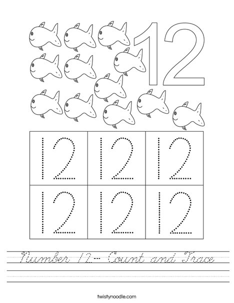 Number 12- Count and Trace Worksheet