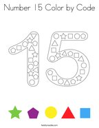 Number 15 Color by Code Coloring Page