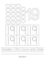 number 19 worksheets twisty noodle