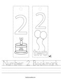 Number 2 Bookmark Worksheet