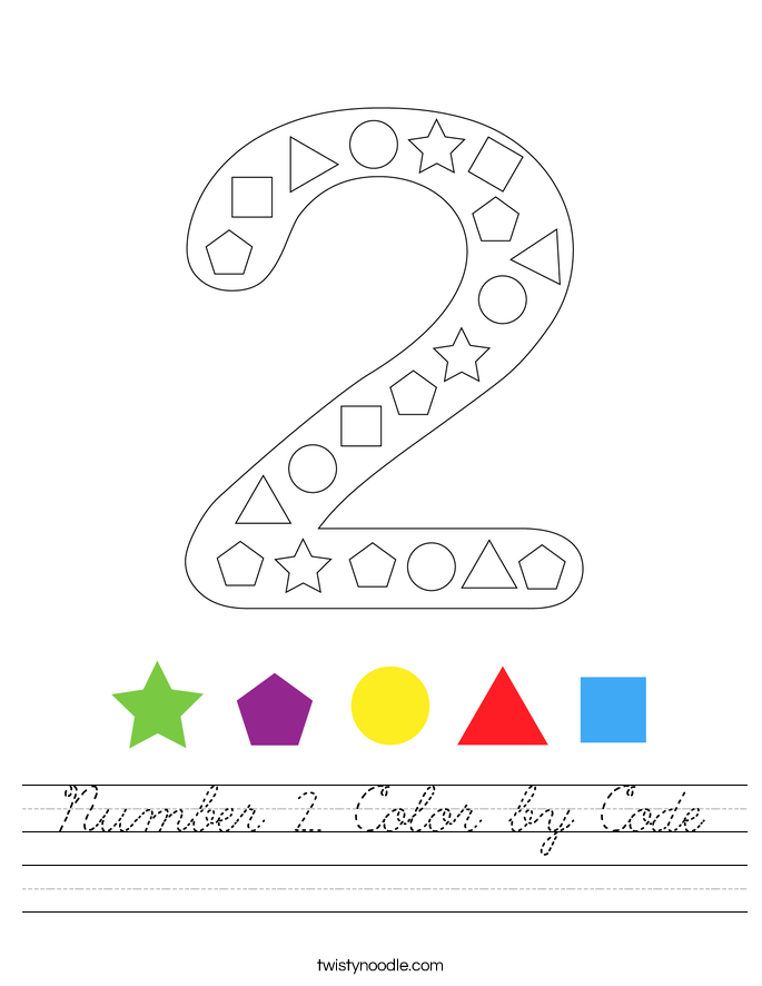 Number 2 Color by Code Worksheet