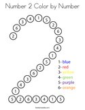 Number 2 Color by Number Coloring Page