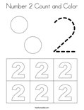 Number 2 Count and Color Coloring Page