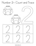 Number 2- Count and Trace Coloring Page