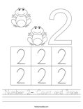 Number 2- Count and Trace Worksheet