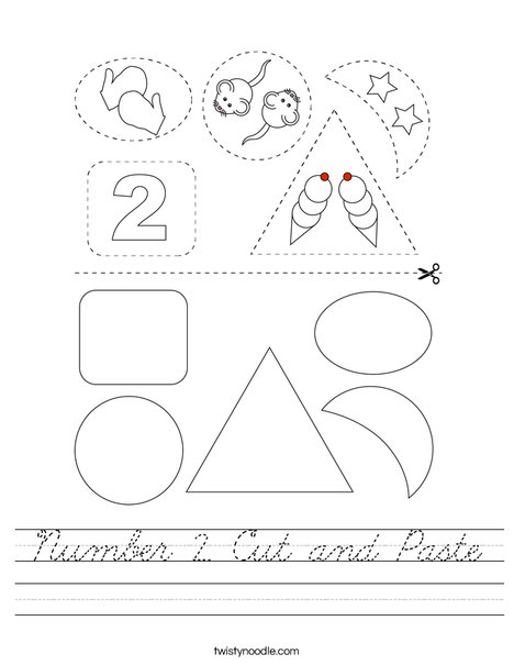 Number 2 Cut and Paste Worksheet
