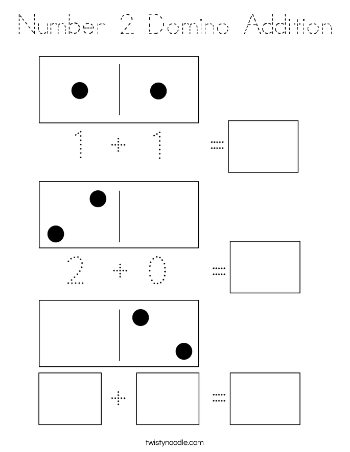 Number 2 Domino Addition Coloring Page