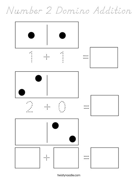 Number 2 Domino Addition Coloring Page