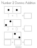 Number 2 Domino Addition Coloring Page