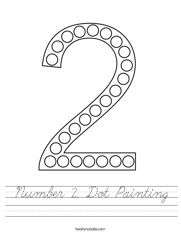 Number 2 Dot Painting Worksheet