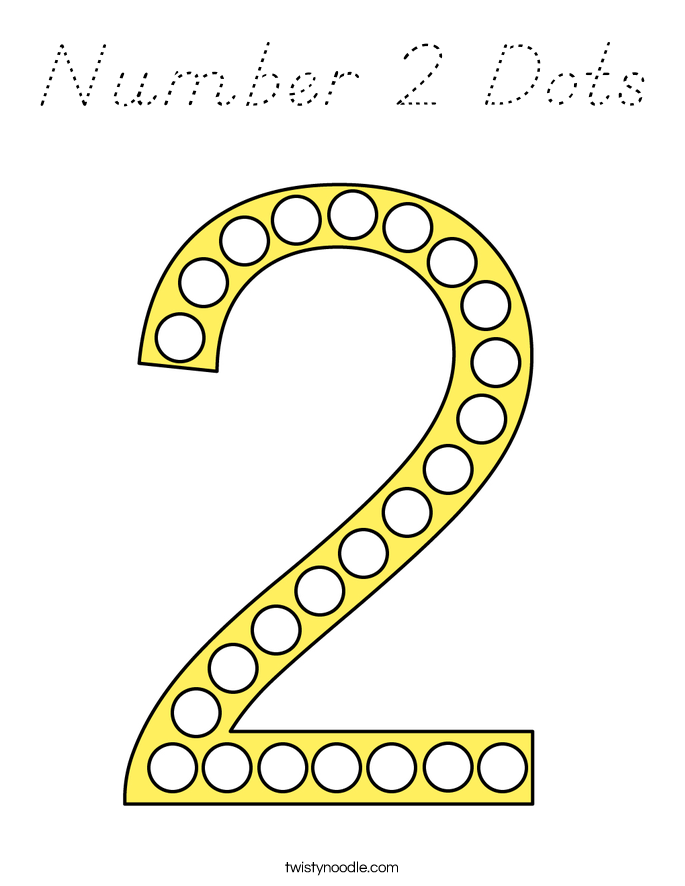 Number 2 Dots Coloring Page