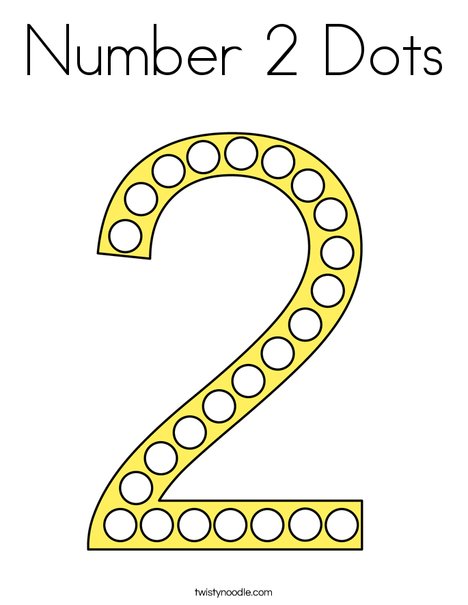 Number 2 Dots Coloring Page