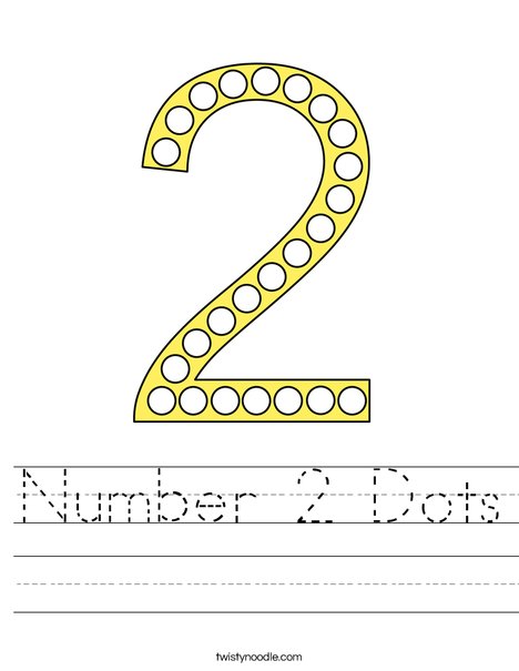 number 2 dots worksheet twisty noodle