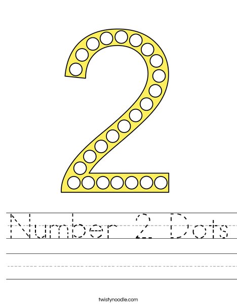 Number 2 Dots Worksheet