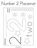 Number 2 Placemat Coloring Page