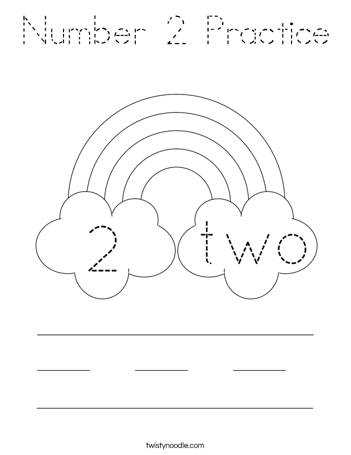 Number 2 Practice Coloring Page Tracing Twisty Noodle Number 2 Practice Coloring Page Tracing Twisty Noodle