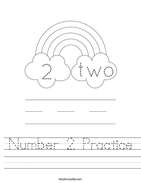 Number 2 Practice Worksheet Twisty Noodle Number 2 Practice Worksheet Twisty Noodle