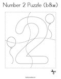 Number 2 Puzzle (b&w) Coloring Page