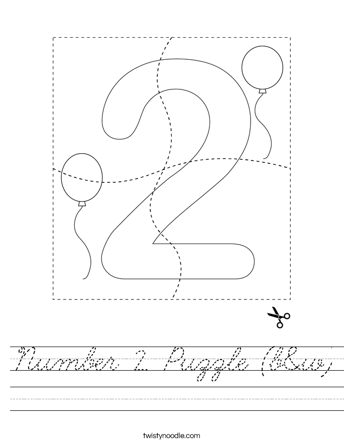 Number 2 Puzzle (b&w) Worksheet
