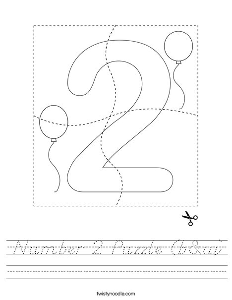 Number 2 Puzzle (b&w) Worksheet