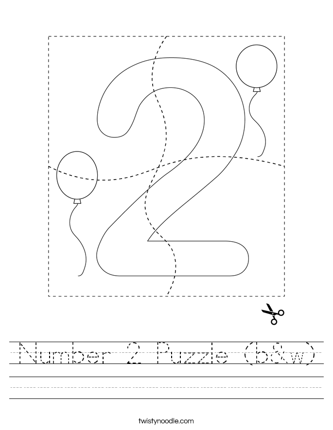 Number 2 Puzzle (b&w) Worksheet