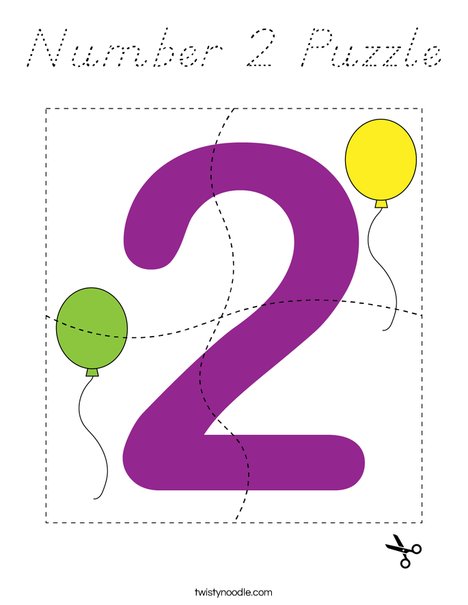 Number 2 Puzzle Coloring Page