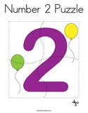 Number 2 Puzzle Coloring Page