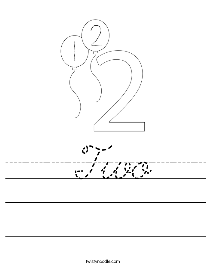 Two Worksheet Cursive Twisty Noodle