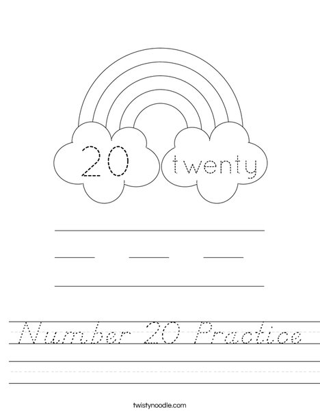 Number 20 Practice Worksheet