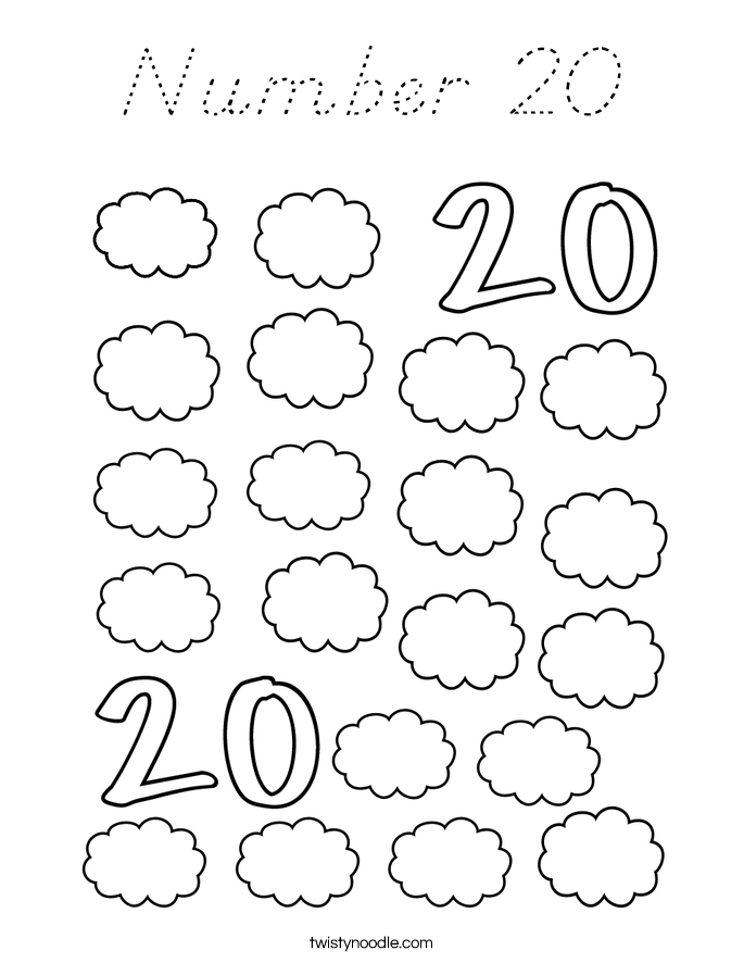 Number 20 Coloring Page