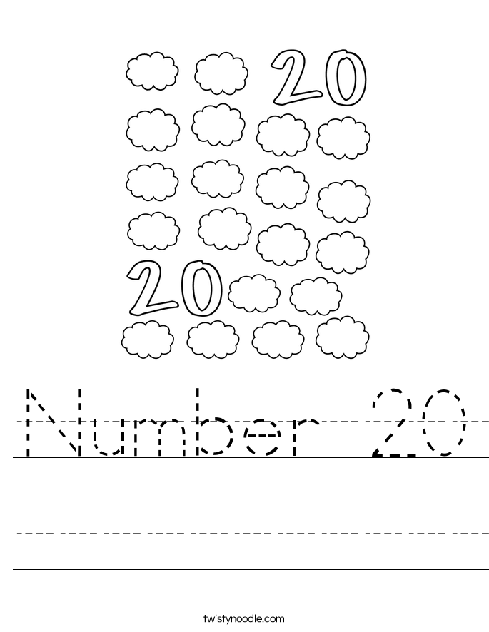 Free Number 20 Worksheets For Prek