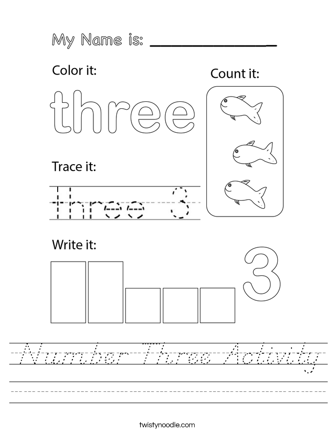 Number Three Activity Worksheet